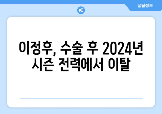 이정후, 수술 결정으로 2024년 출전 불가능