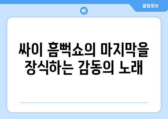 싸이 흠뻑쇼 엔딩곡: 피날레를 장식한 명곡