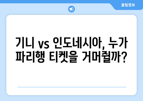 2024 파리 올림픽 본선 진출국 결정 경기: 기니 vs 인도네시아