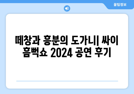 싸이 흠뻑쇼 2024: 준비물과 공연 후기