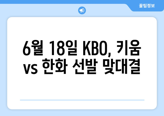 키움 히어로즈 vs 한화 이글스 2024년 6월 18일 KBO 분석