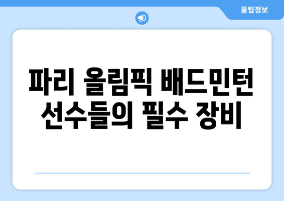 파리 올림픽 배드민턴: 배드민턴 장비 및 장비 검사