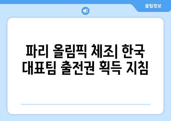 파리 올림픽 체조: 한국 대표팀 출전권 획득 지침