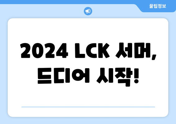 2024 LCK 서머 일정 및 결승 경기장 공개