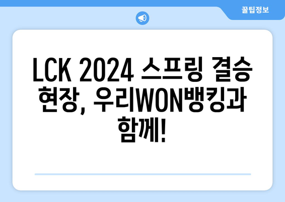 우리WON뱅킹 이벤트 정리: LCK 2024 스프링 결승 티켓 얻기