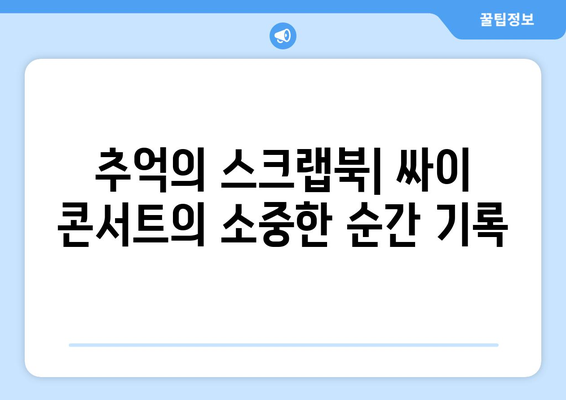 추억의 스크랩북| 싸이 콘서트의 소중한 순간 기록