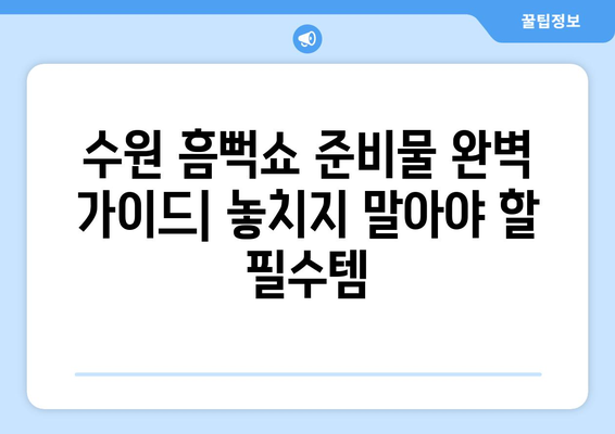 싸이 흠뻑쇼 수원 공연 후기와 준비물 가이드