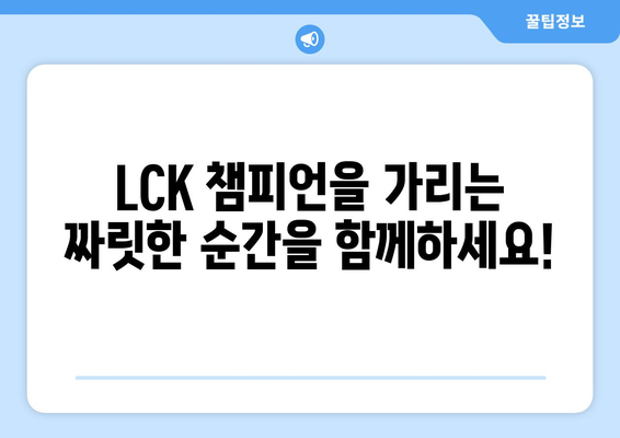 2024 LCK 스프링 결승 티켓 직관 이벤트