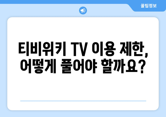 티비위키 TV 우회 사용 방법