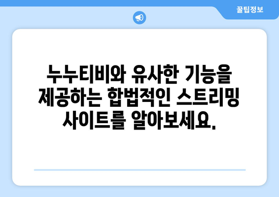 누누티비 대체 가능한 사이트 추천: 법적 옵션 선택