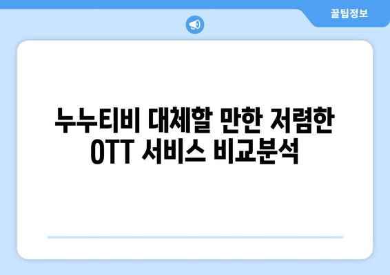 저렴한 가격으로 OTT 콘텐츠를 즐기는 누누티비 대안