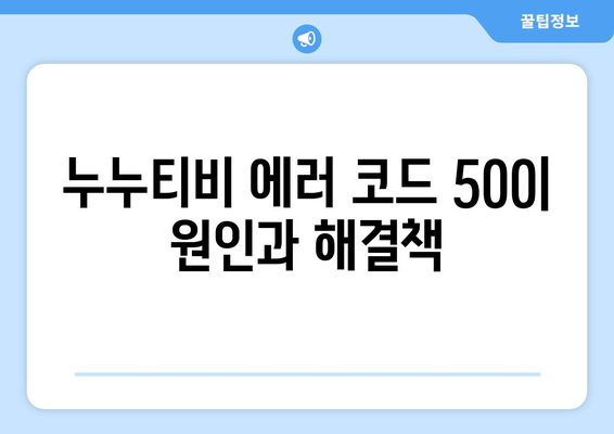 누누티비 에러 코드 500: 파일 재생 중 오류 처리