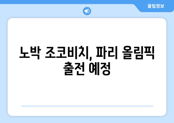 노박 조코비치, 파리 올림픽출전 예정