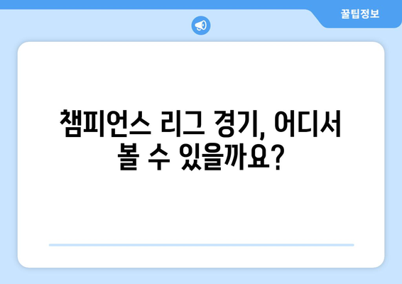 챔피언스 리그 중계: 해외 스포츠 실시간 시청