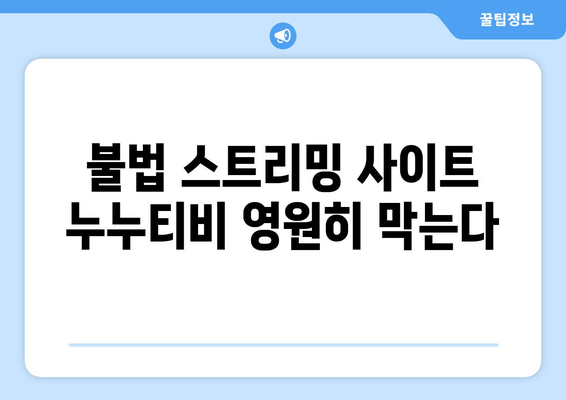 누누티비 재발 방지: 불법정보 유통 차단 추진