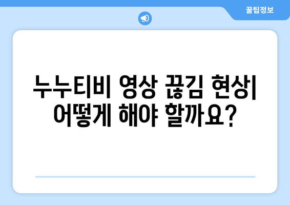 누누티비 에러 코드 2700: 영상 채터링 문제