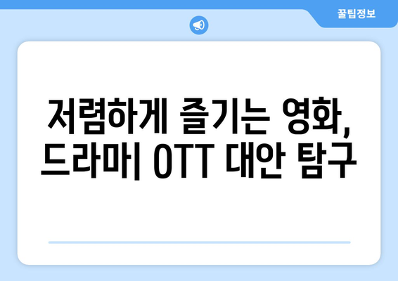 한 달 4,000원의 OTT 대체 방안 소개