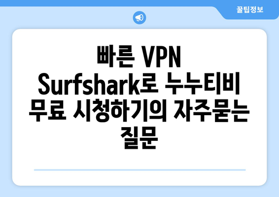 빠른 VPN Surfshark로 누누티비 무료 시청하기