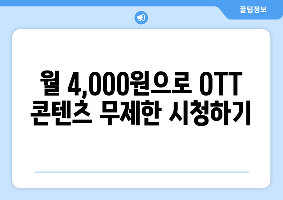 누누티비 대신 월 4,000원에 OTT 콘텐츠를 즐기는 비법