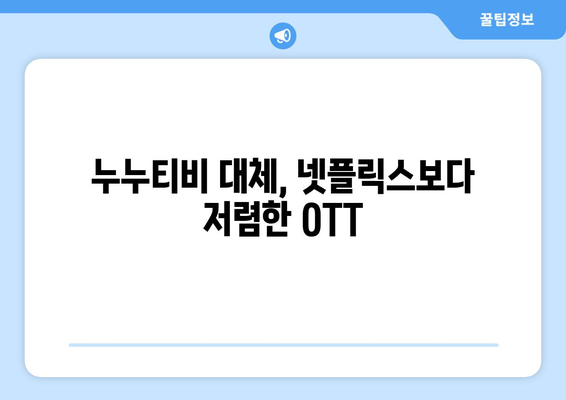 월 4천원으로 OTT 시청하는 누누티비 대체지