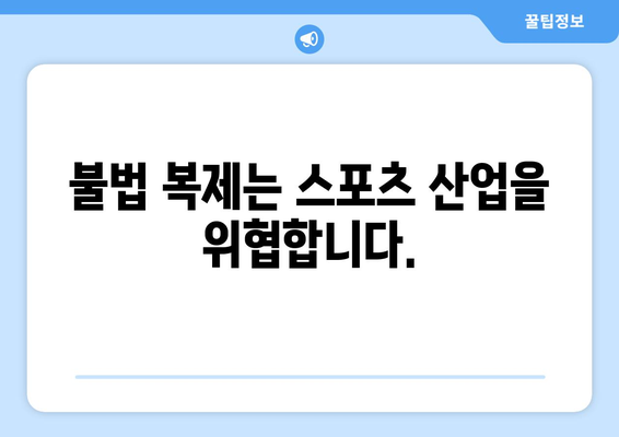 스포츠 중계 불법 복제에 반대하는 캠페인