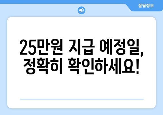 25만원 지급 예정 일자