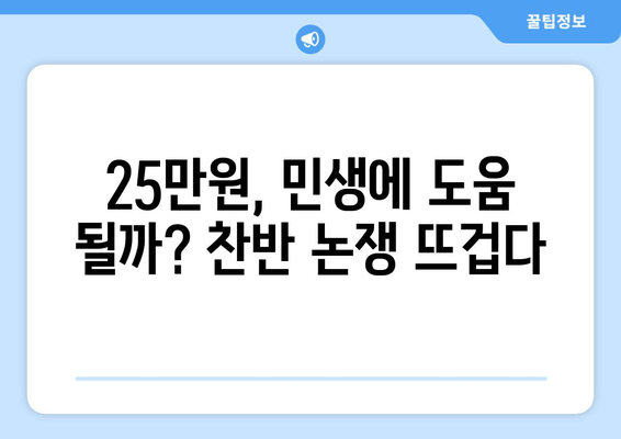 국민 절반이 반대하는 25만원 민생지원금