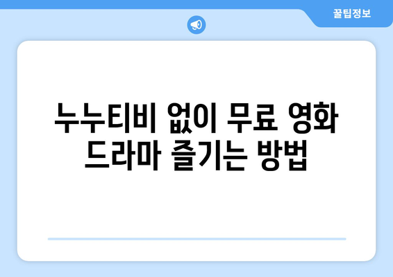 광고 없고 가입 없는 무료 동영상 사이트, 누누티비 대안