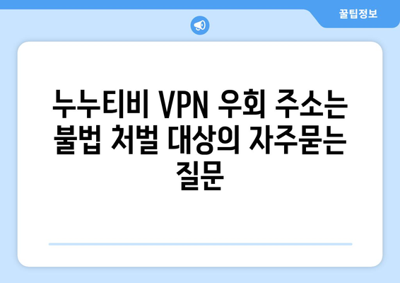 누누티비 VPN 우회 주소는 불법 처벌 대상