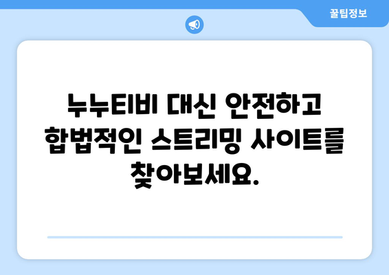 누누티비 대체 가능한 사이트 추천: 법적 옵션 선택