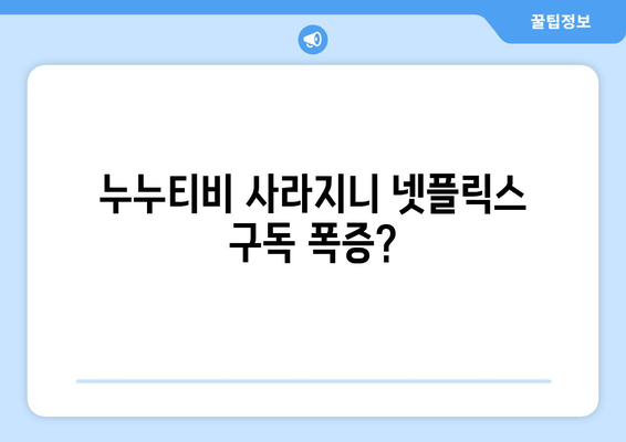 누누티비 종료, 넷플릭스 대체 불가