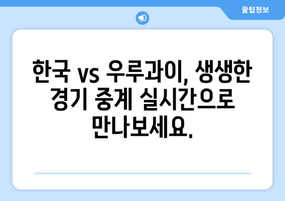 2024년 월드컵 한국 vs 우루과이 중계 시간표 및 중계 링크