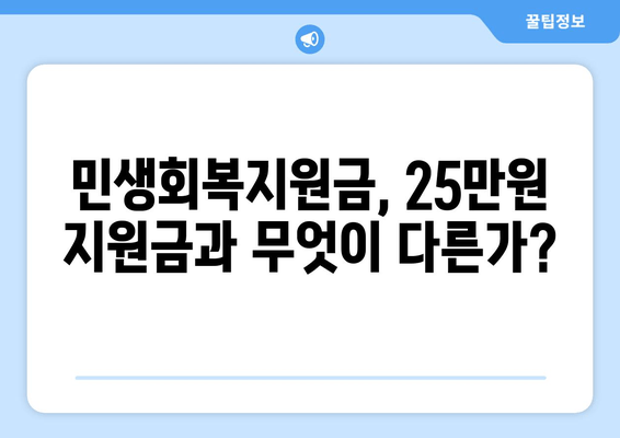 25만원 기초생활수급자 지원금 대안으로서의 민생회복지원금