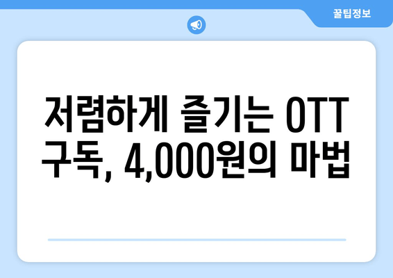 누누티비 대신 4,000원으로 OTT 구독법