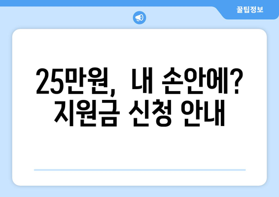 민생회복 지원금 1인당 25만원 지급 시행