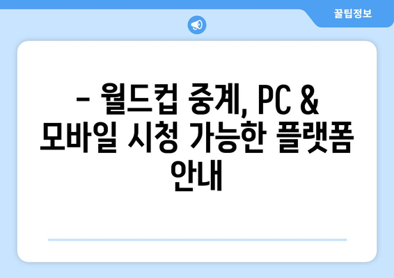 2024년 월드컵 크로아티아 vs 모로코 중계 링크 및 중계 플랫폼 안내