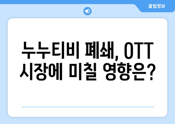 누누티비 사이트 폐쇄: OTT 경제효과