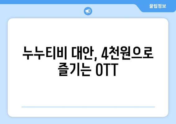 4천원에 OTT 구독하는 누누티비 대안