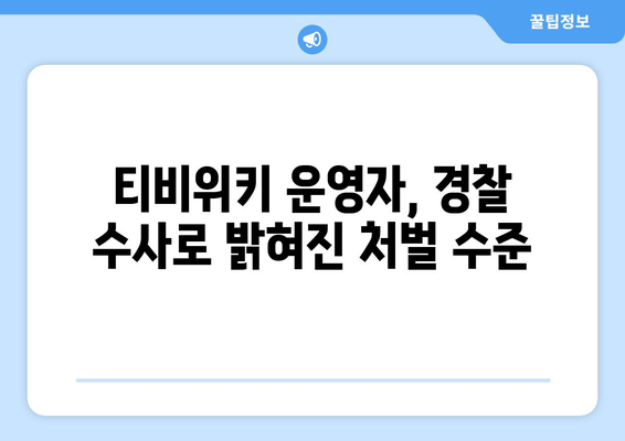 티비위키 운영자, 경찰 수사에 링크 공개로 드러난 처벌 수준