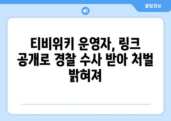 티비위키 운영자, 경찰 수사에 링크 공개로 드러난 처벌 수준