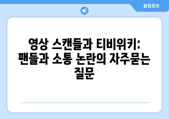 영상 스캔들과 티비위키: 팬들과 소통 논란