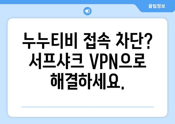 누누티비와 안전한 VPN 서프샤크의 기능