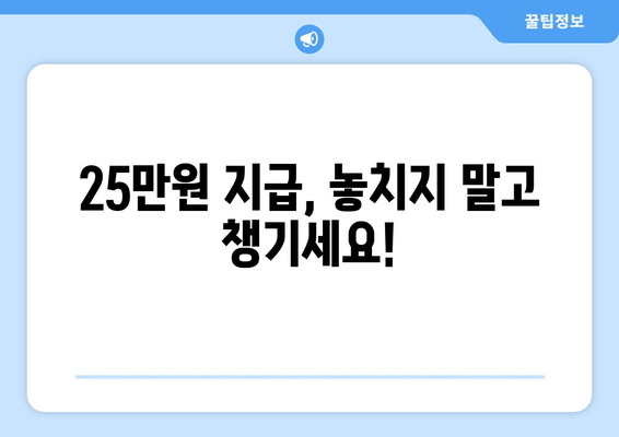 25만원 지급에 대한 최신 소식