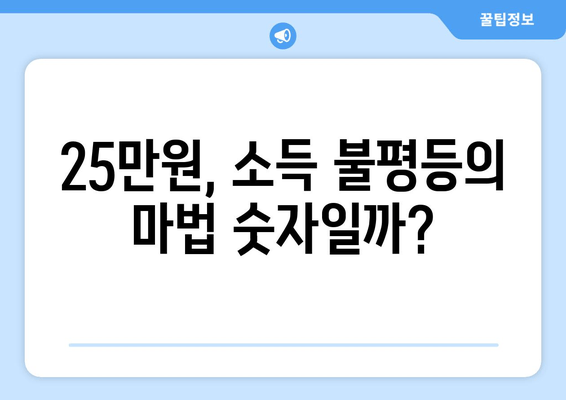 소득 불평등 해소를 위한 25만원: 이상적인 해법인가 실행 가능한 대책인가?