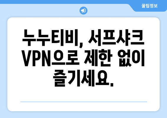 누누티비 접근 가능한 빠른 VPN: 서프샤크(Surfshark)