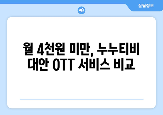 누누티비 대체 OTT: 한달 4천원 미만으로 즐기기