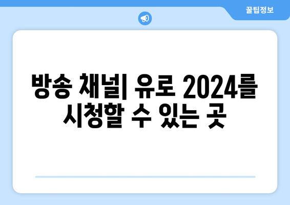 유로 2024 중계 일정 및 시청 가이드