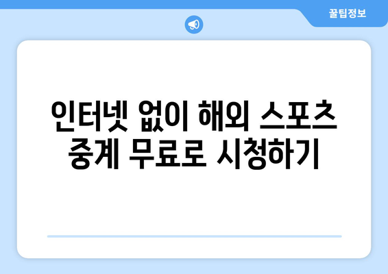 해외 스포츠 중계를 무료로 시청하는 방법