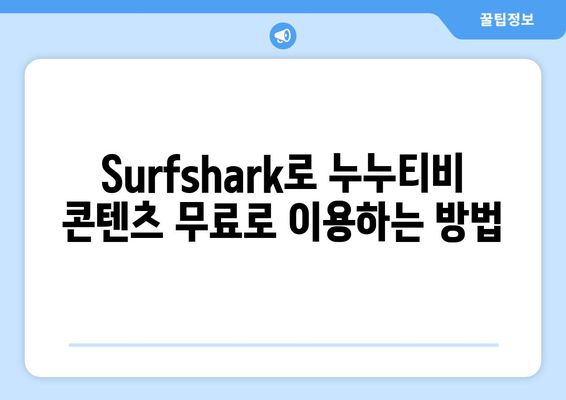 빠른 VPN Surfshark로 누누티비 무료 시청하기