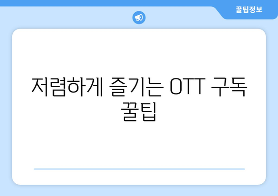 누누티비 없어도 4천원으로 OTT 구독하기